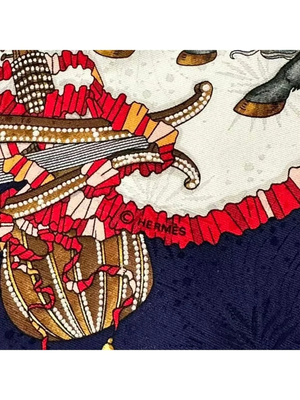 Hermes Scarf Silk Carre 90 les Fetes du Roi Soleil Celebration of the Sun King